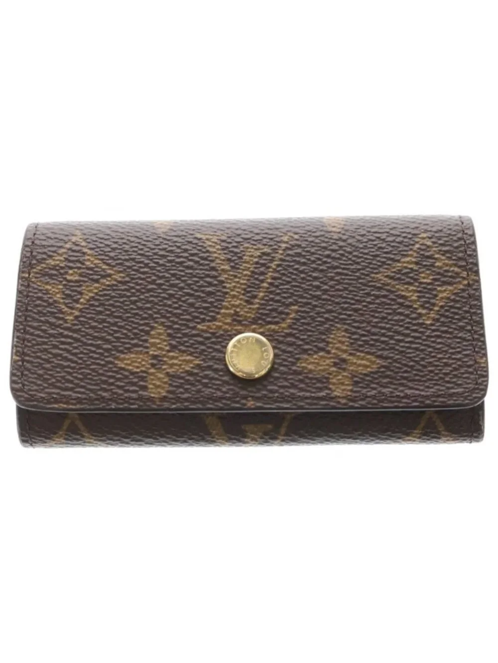 Louis Vuitton Monogram Multicles 4 Leather Key Case Brown Key Holder